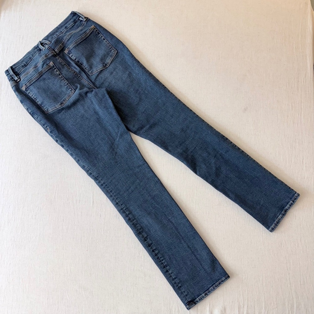 Good American Good Legs Straight Long Jeans Blue High Rise Size 8 29 - Picture 4 of 9